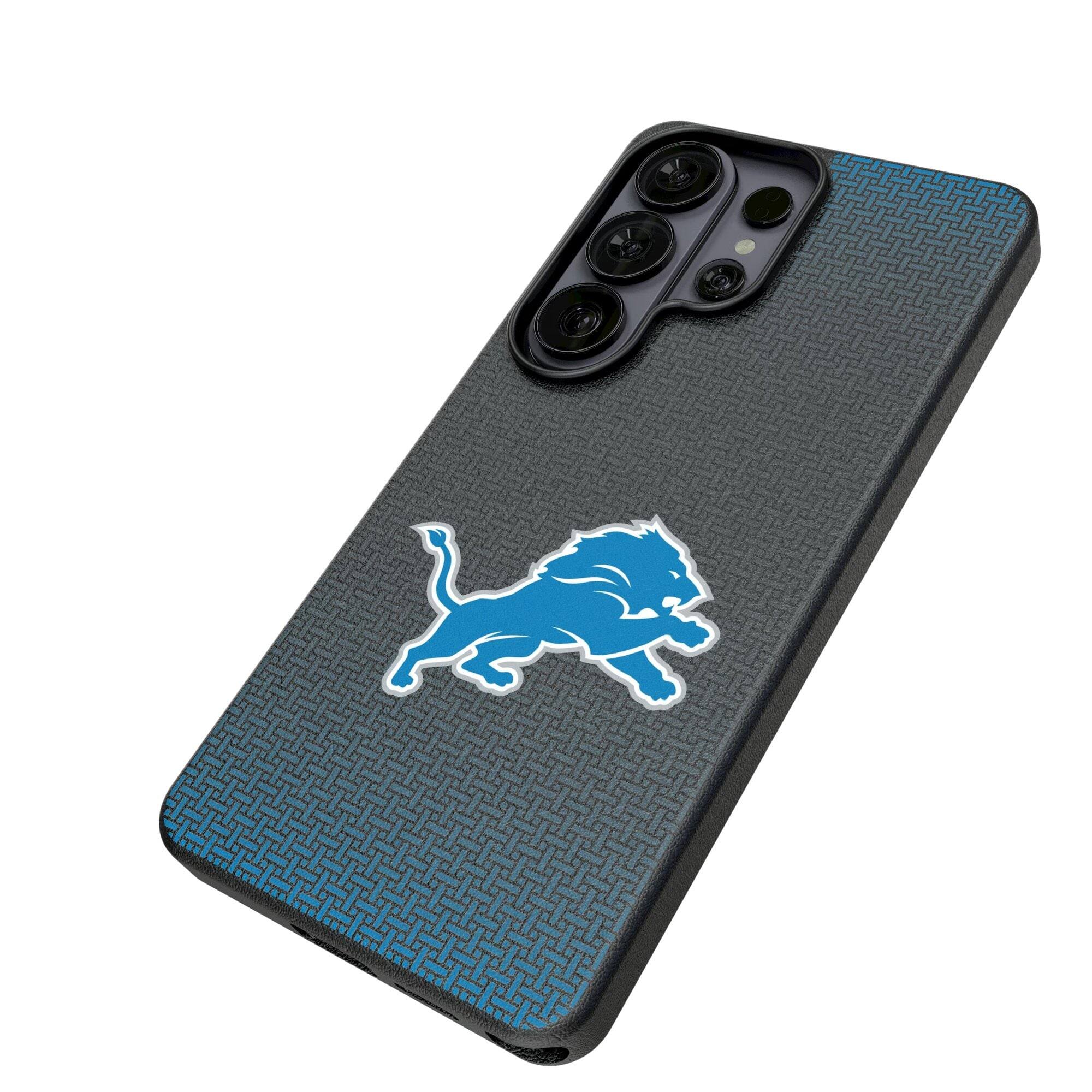 Alt View 1. Keyscaper - Detroit Lions Linen Galaxy Magnetic Bump Case - S24 - Black.