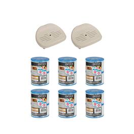 Intex - Removable Hot Tub Seat (2 Pack) & Filter Replacement Cartridges (6 Pack)