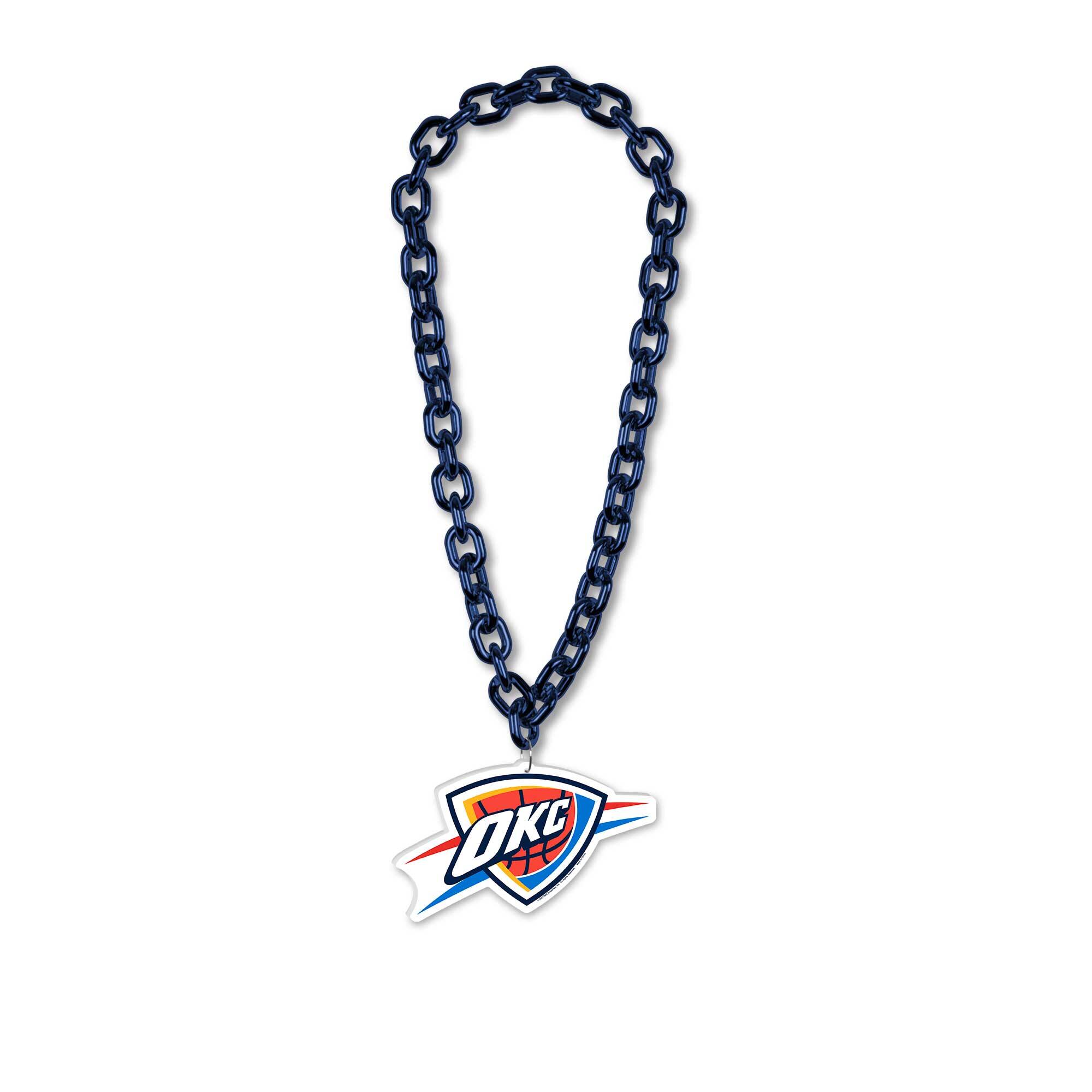 Front. WinCraft - Oklahoma City Thunder Big Chain Logo Necklace - Multicolor.