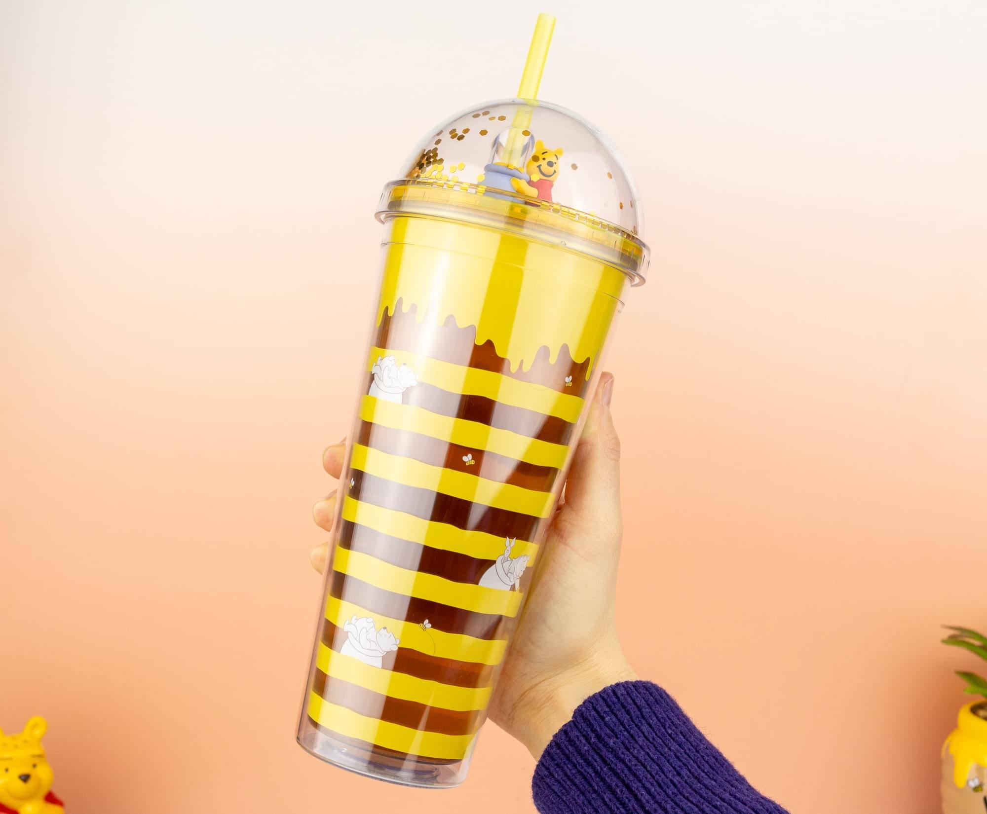 Alt View 4. Disney - Disney Winnie the Pooh Hunny Confetti Dome Top Carnival Cup | Holds 24 Ounces - Yellow.