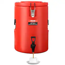 VEVOR - 4.5 Gallon Stainless Steel Insulated Beverage Dispenser, 17.2 Liter, Thermal Hot and Cold Drink Server Dispenser - Red