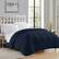 Front. Sweet Home Collection - Down Alternative Reversible All Season Solid Comforter, Twin - Navy.
