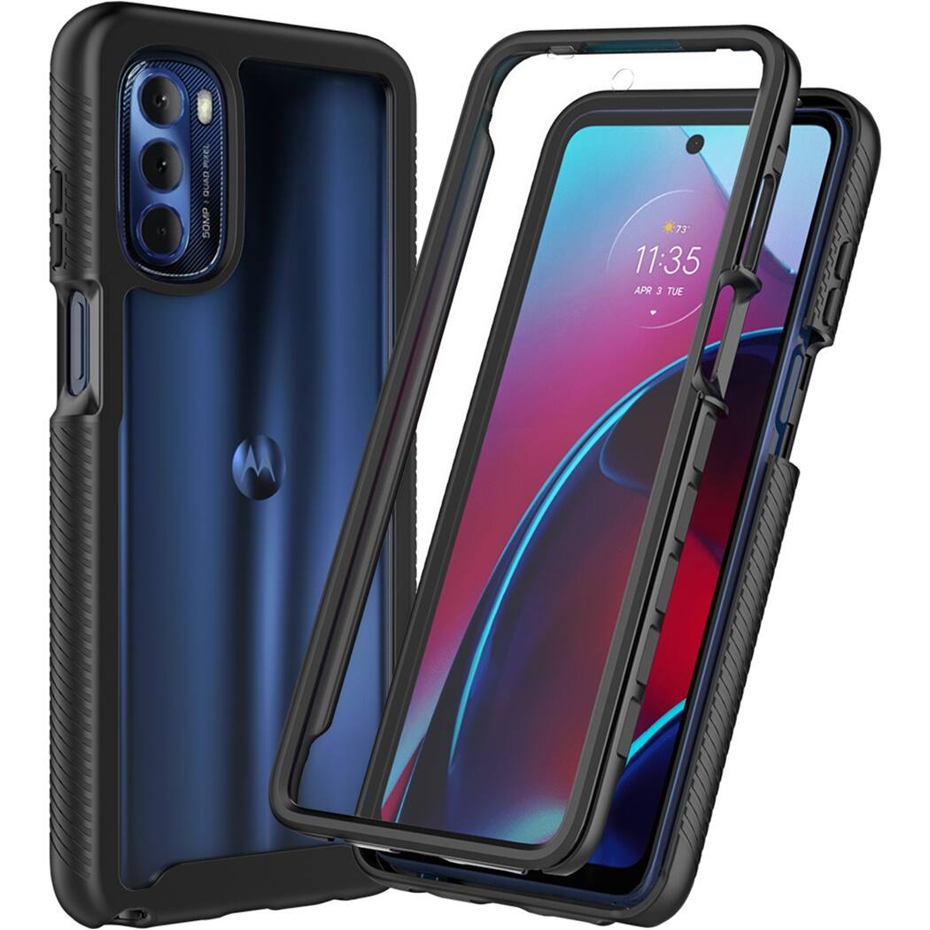 Alt View 15. SaharaCase - GRIP Series Case for Motorola G Stylus 4G 2022 - Black/Clear.