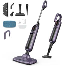 MOOSOO - 1200W Steam Mop,Detachable Handheld Steam Cleaner,Multipurpose Steamer for Hardwood Floors,Windows,Tiles,Furniture - Purple