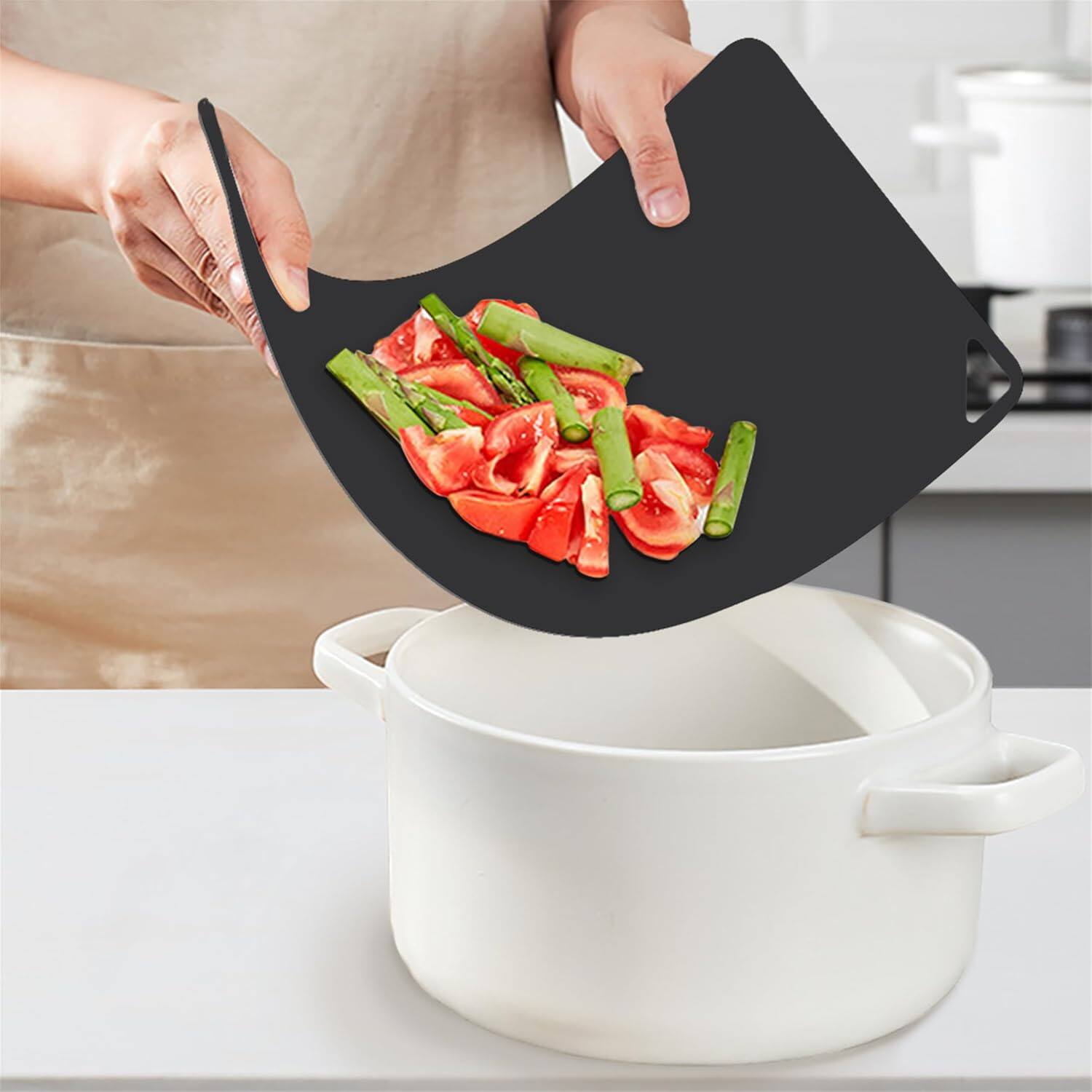 Back. PARKER SLATER - Flexible Cutting Board Mats, Non-Slip, BPA-Free, Dishwasher Safe.