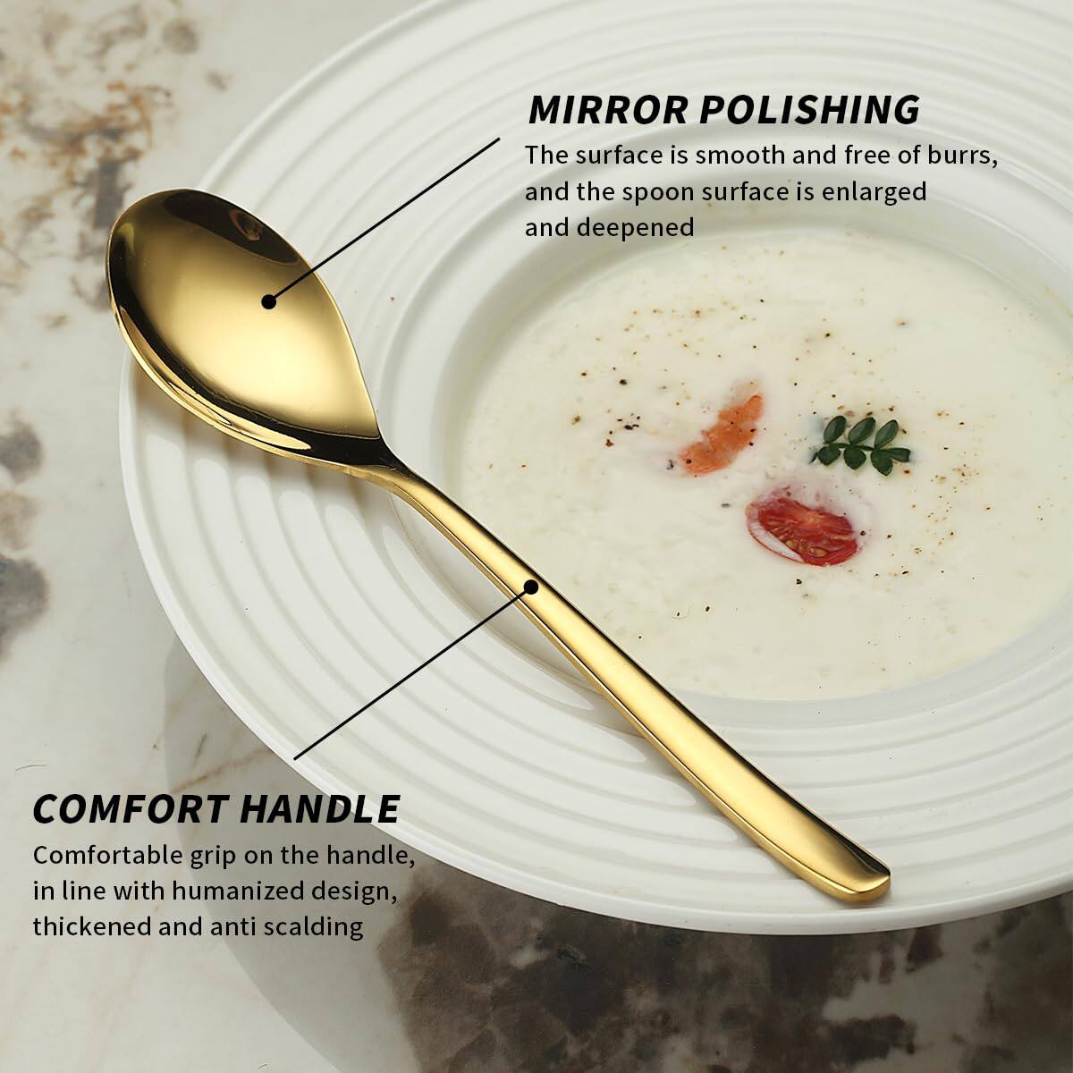 Alt View 1. Dazzed Corner - Gold Wedding Silverware Set 60pcs Service for 20, Titanium Plating Stainless Steel - NY22XH7.