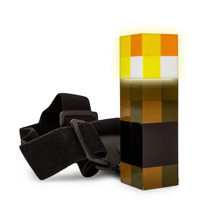 Front. Ukonic - Minecraft Brownstone Torch Headlamp Light With Adjustable Headband - Brown.