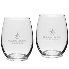 Jardine - Culinary Institute of America Steels 15oz. 2-Piece Stemless Wine Glass Set - Multicolor