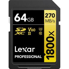 64 GB
270 MB/s
V60
XC II
1800x
Lexar PROFESSIONAL