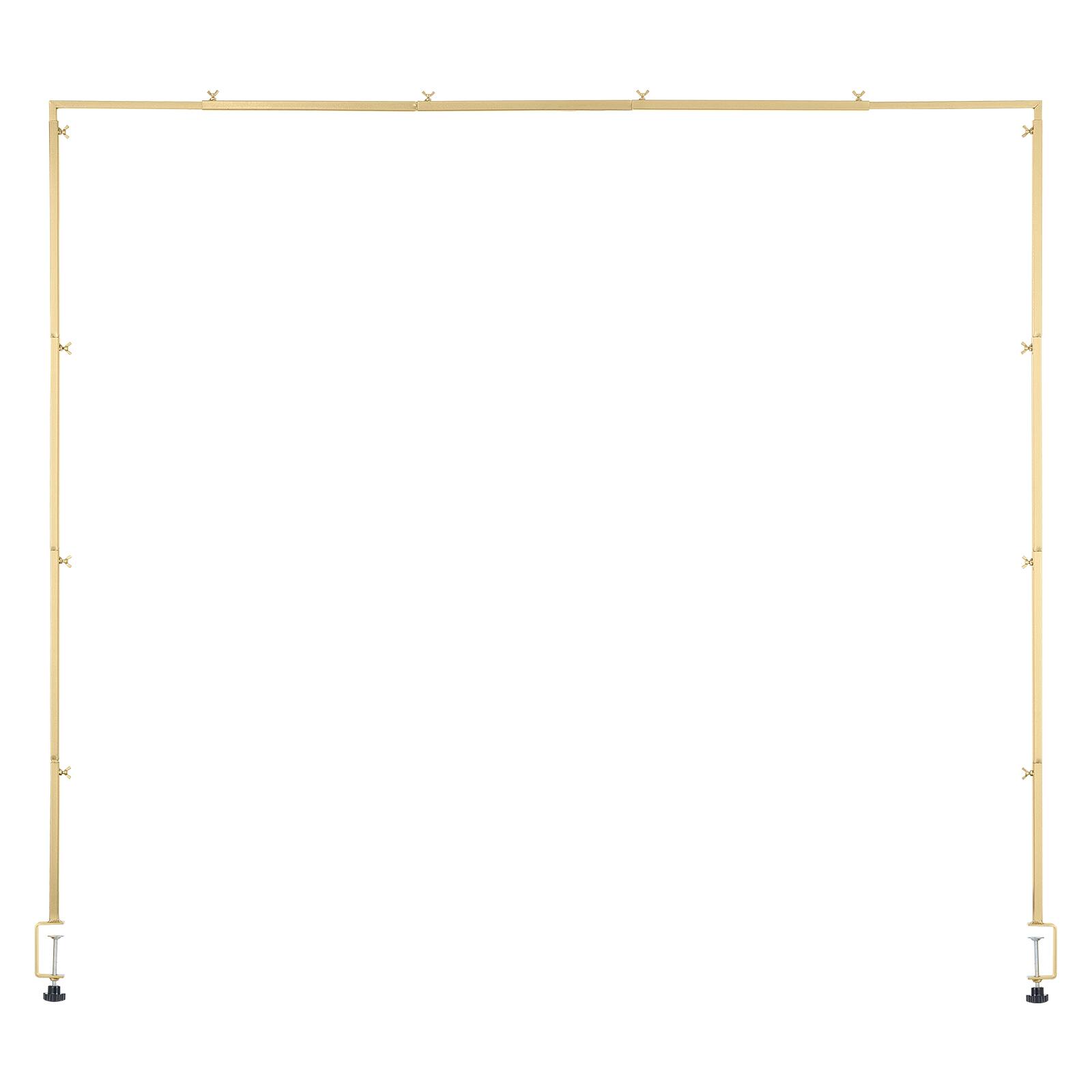 Alt View 5. VEVOR - Over The Table Rod Stand with Clamps, 13"-42" Tall & 28"-98" Length Adjustable, Metal Table Arch Stand - Gold.