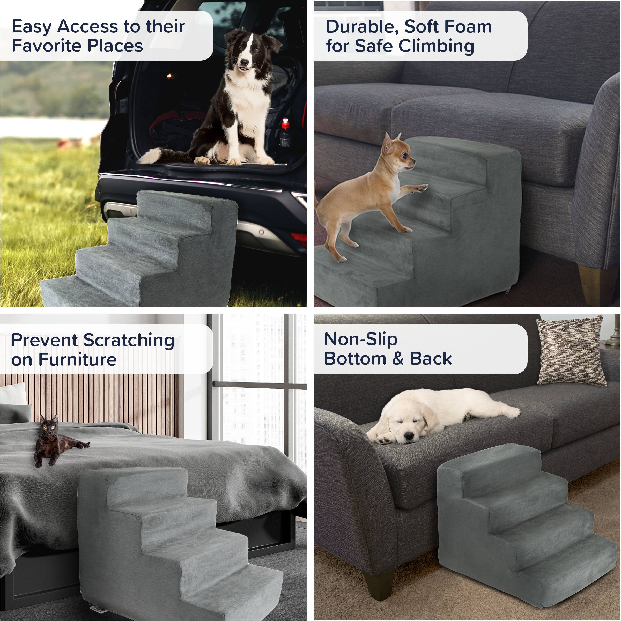 Easy Access to their Favorite Places  
Durable, Soft Foam for Safe Climbing  
Prevent Scratching on Furniture  
Non-Slip Bottom & Back