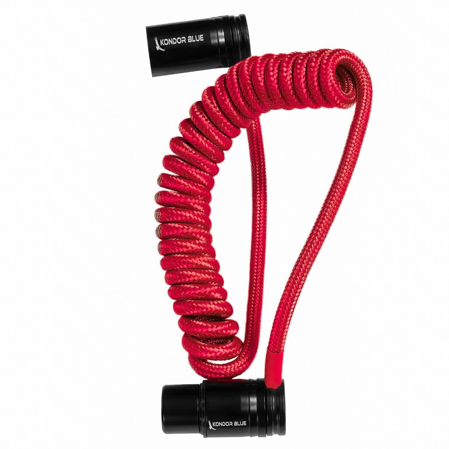 Kondor Blue - 12"-24" Coiled Braided Low Profile Right Angle XLR Cable | for Cameras, Microphones, Studio Audio - Red