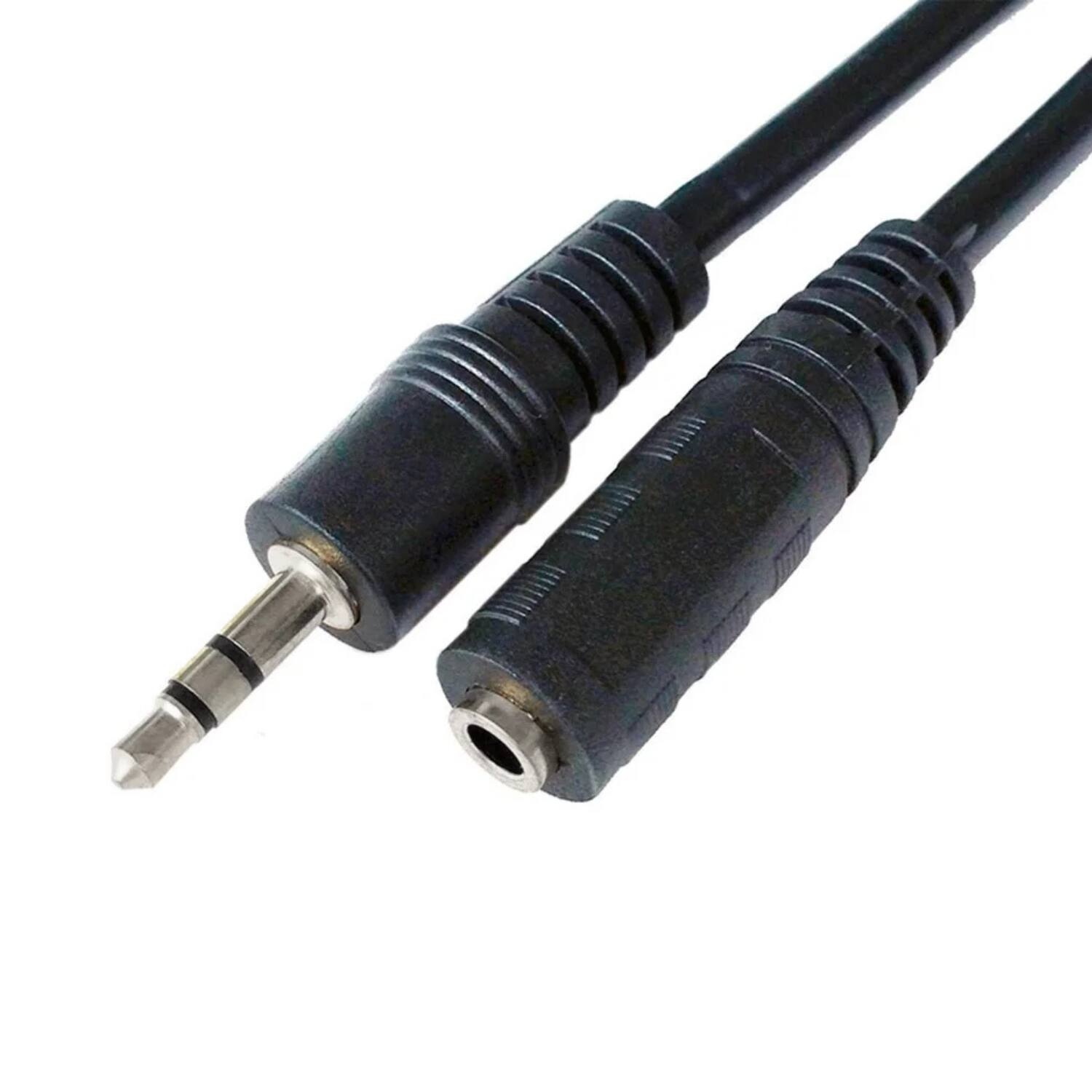 Back. Home Collection - 2-Pack 12FT 3.5mm Audio Aux Extension Cable - Black.