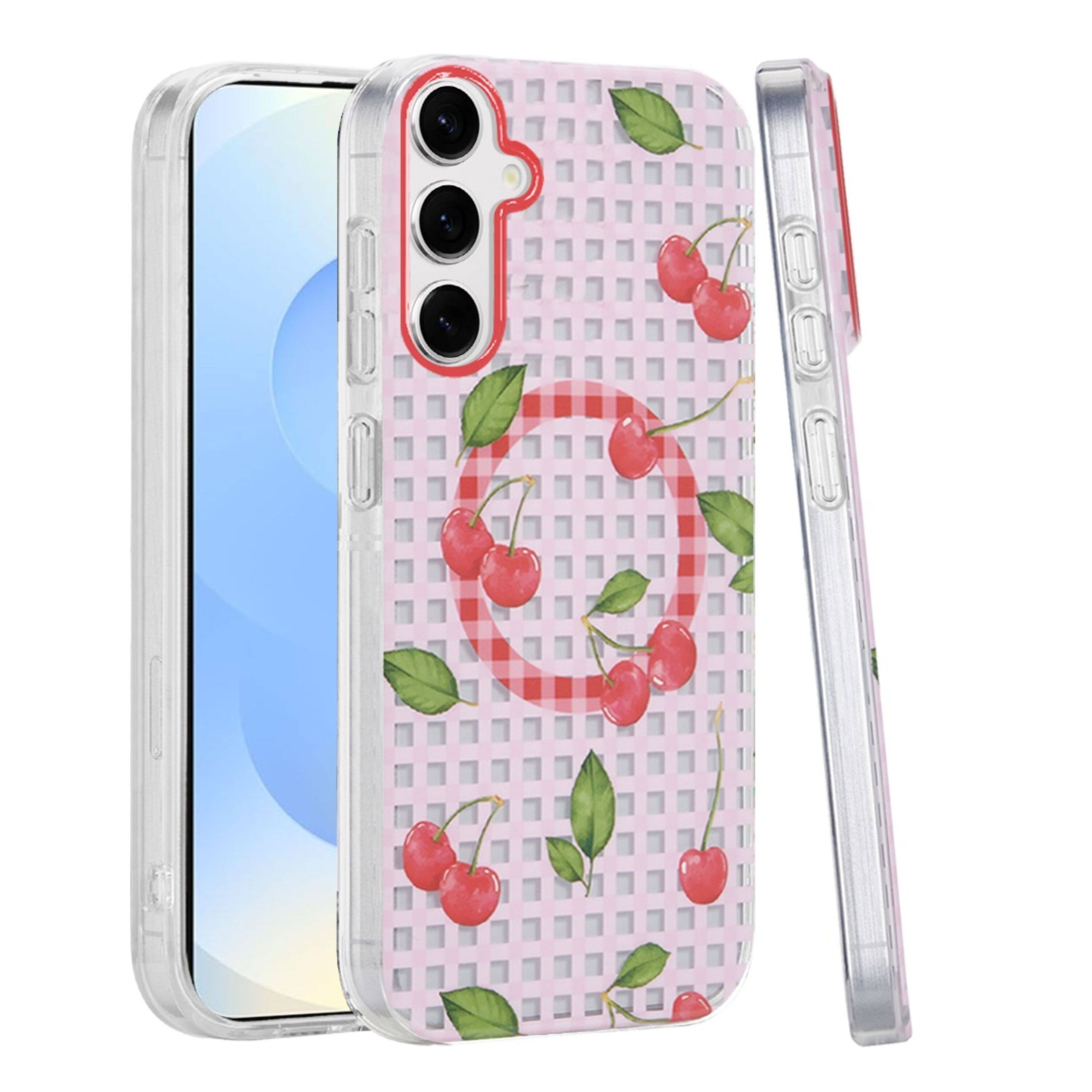 Kitcheniva - Dual Layer TPU Design Case With Magnetic Circle Tempered Glass For Samsung Galaxy S25+/S24+ Cherry - Multicolor price history on PriceWatchPro