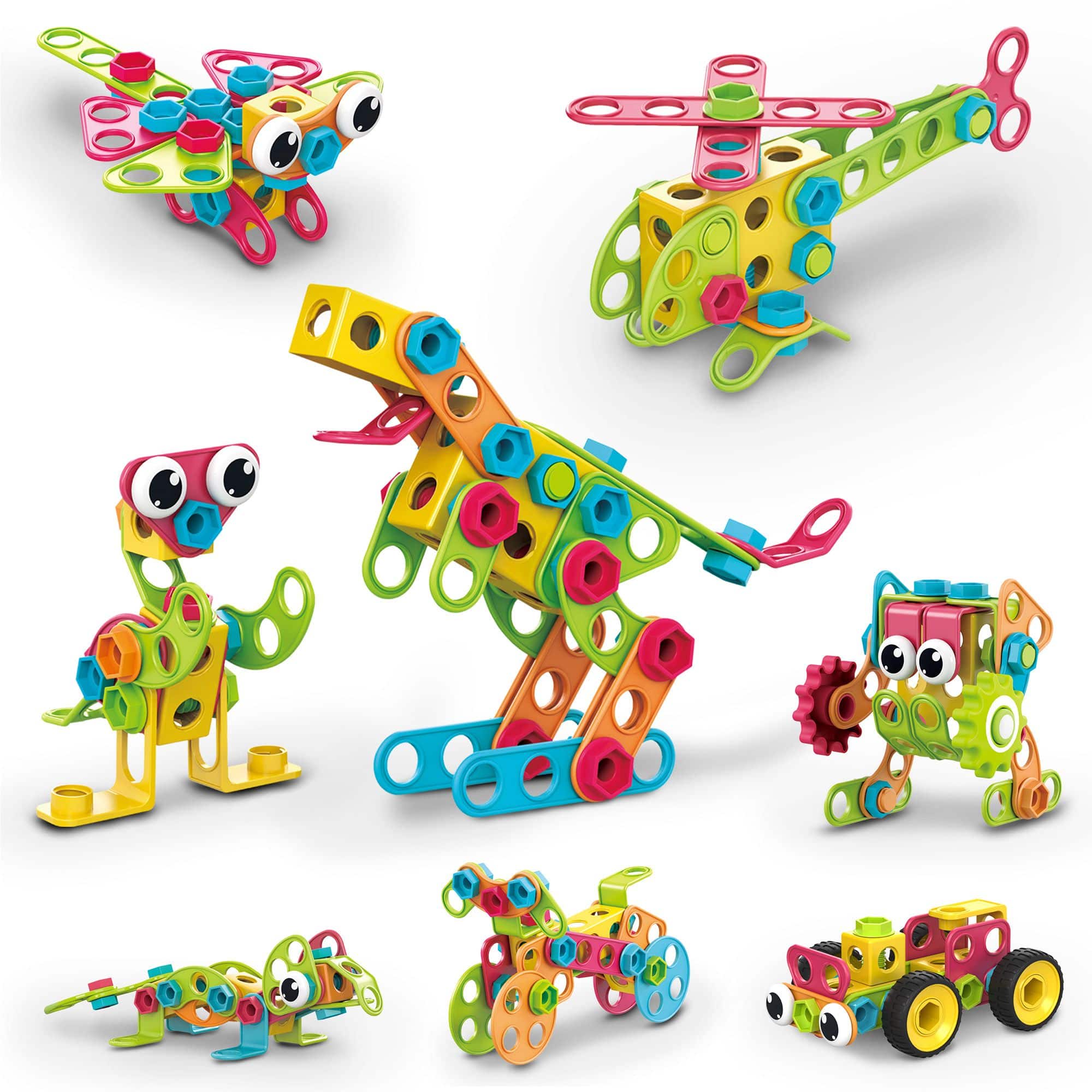 PicassoTiles - PICASSO-TILES 250 PC Construction Building Engineering Set STEM Toy for Kids 3+ - Multicolor