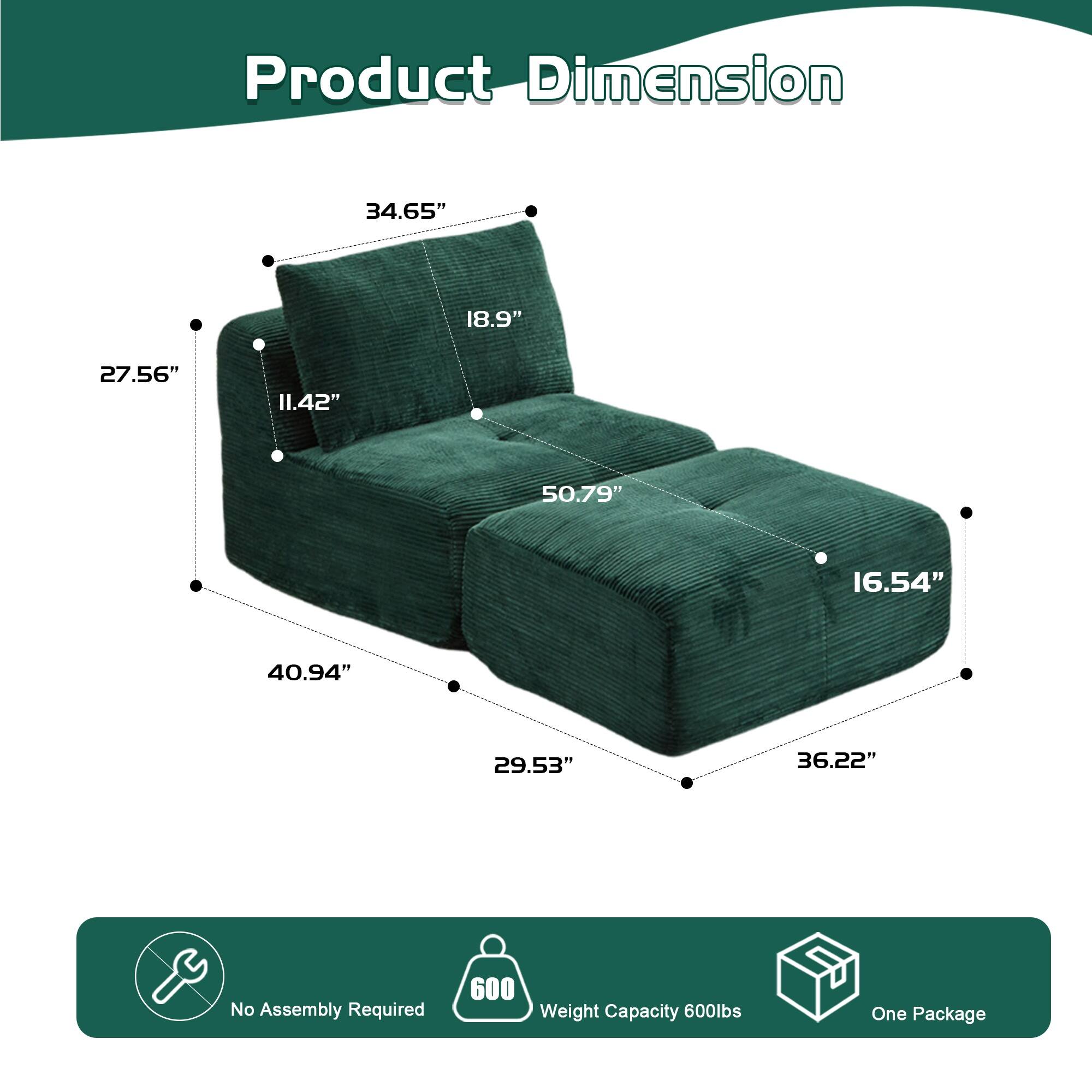 Product Dimension: 34.65" x 18.9" x 27.56" x 11.42" x 50.79" x 16.54" x 40.94" x 29.53" x 36.22"  
No Assembly Required  
600 lbs Weight Capacity  
One Package