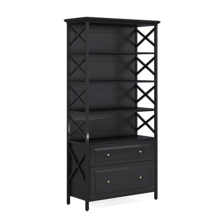 Front. Kadyn - Kadyn Filing Stroage Cabinets, 2-Drawer File Cabinet, Vertical Filling Cabinet with Storage Shelves,Black - Black.