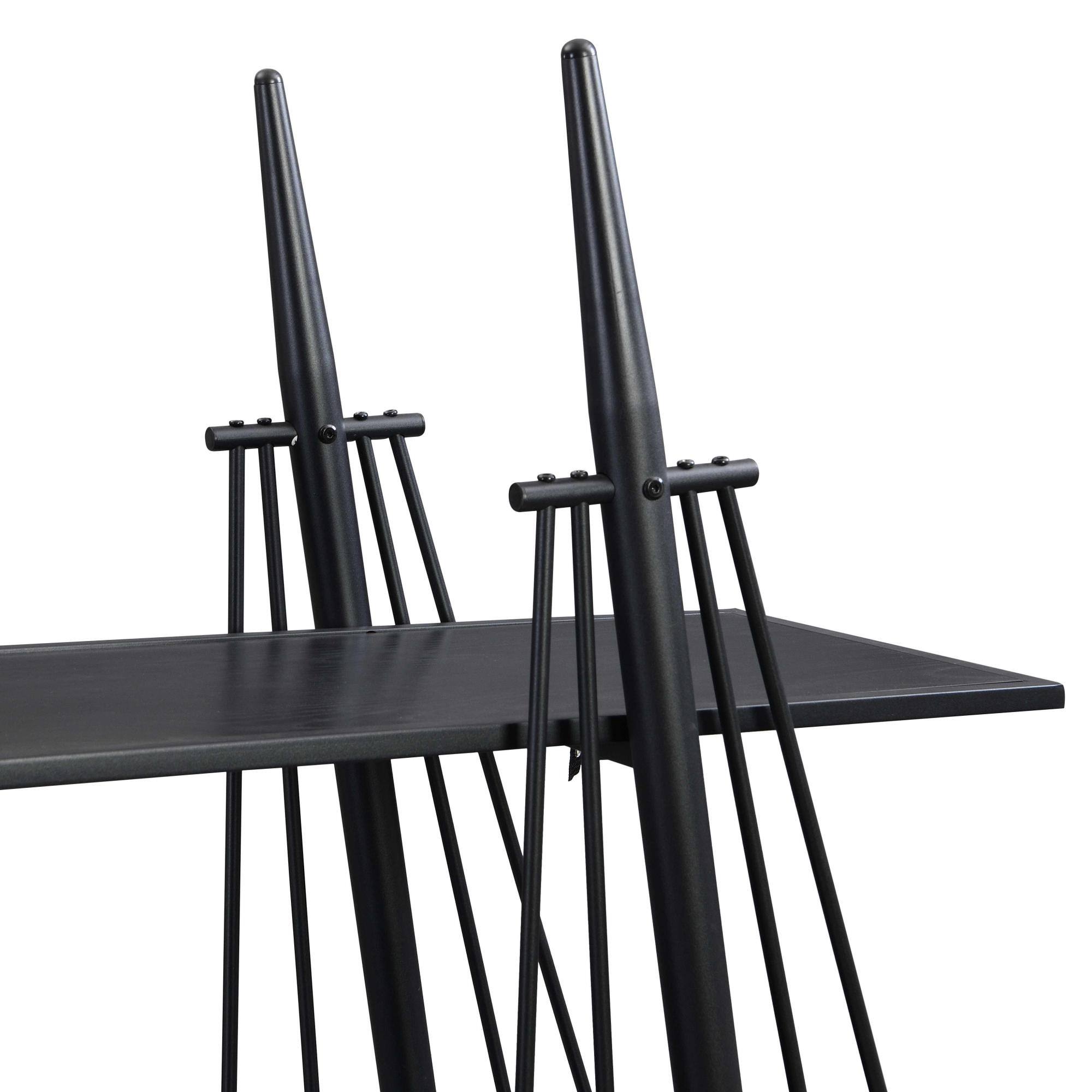 Alt View 6. GOODSILO - Modern Sailboat-Inspired Industrial Bookshelf with Drawer, Freestanding Storage Shelf for Living Room and Office Decor - Black.