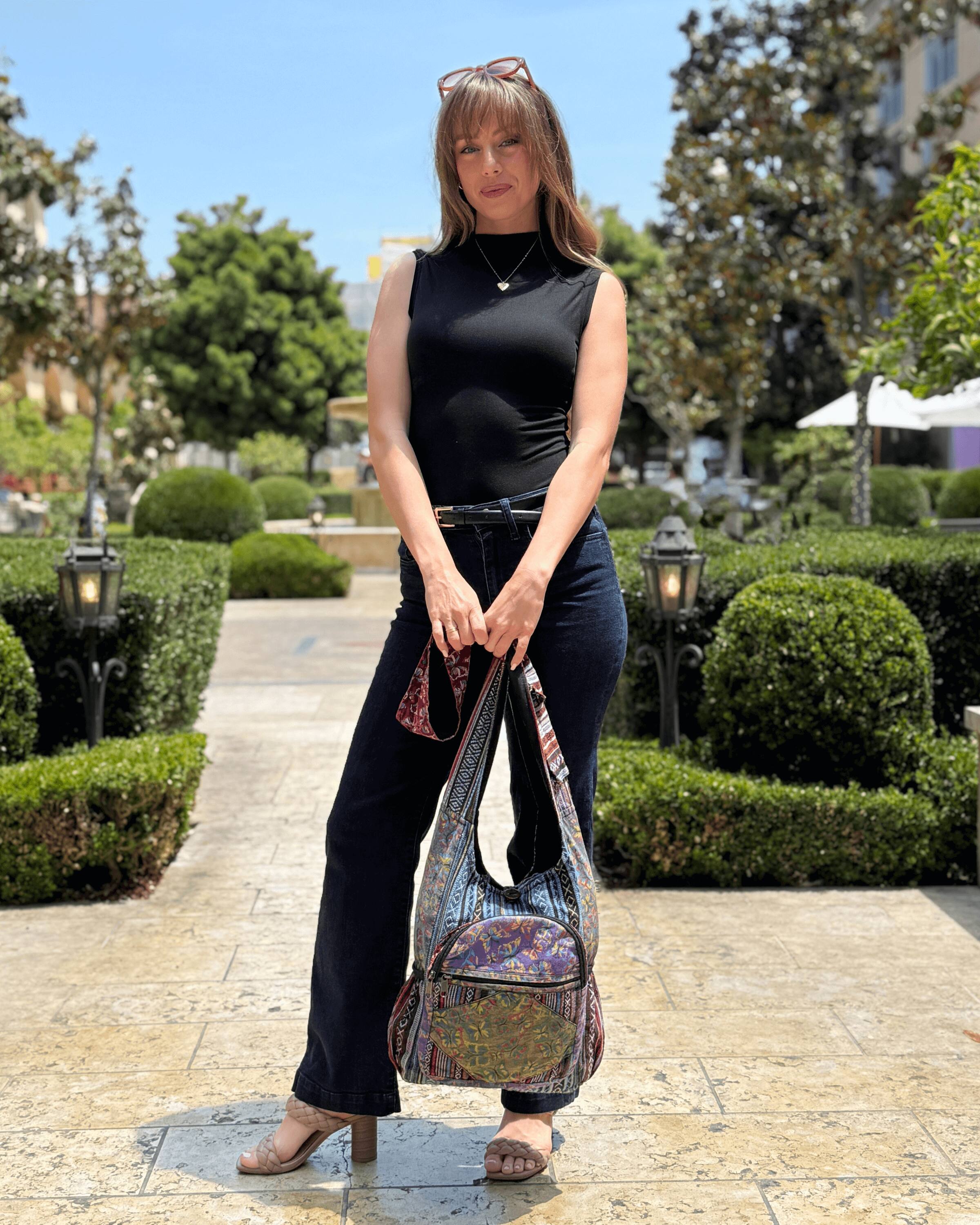 Alt View 3. Kathmandu Collection - Butterfly Design Hobo Bag - Multi.