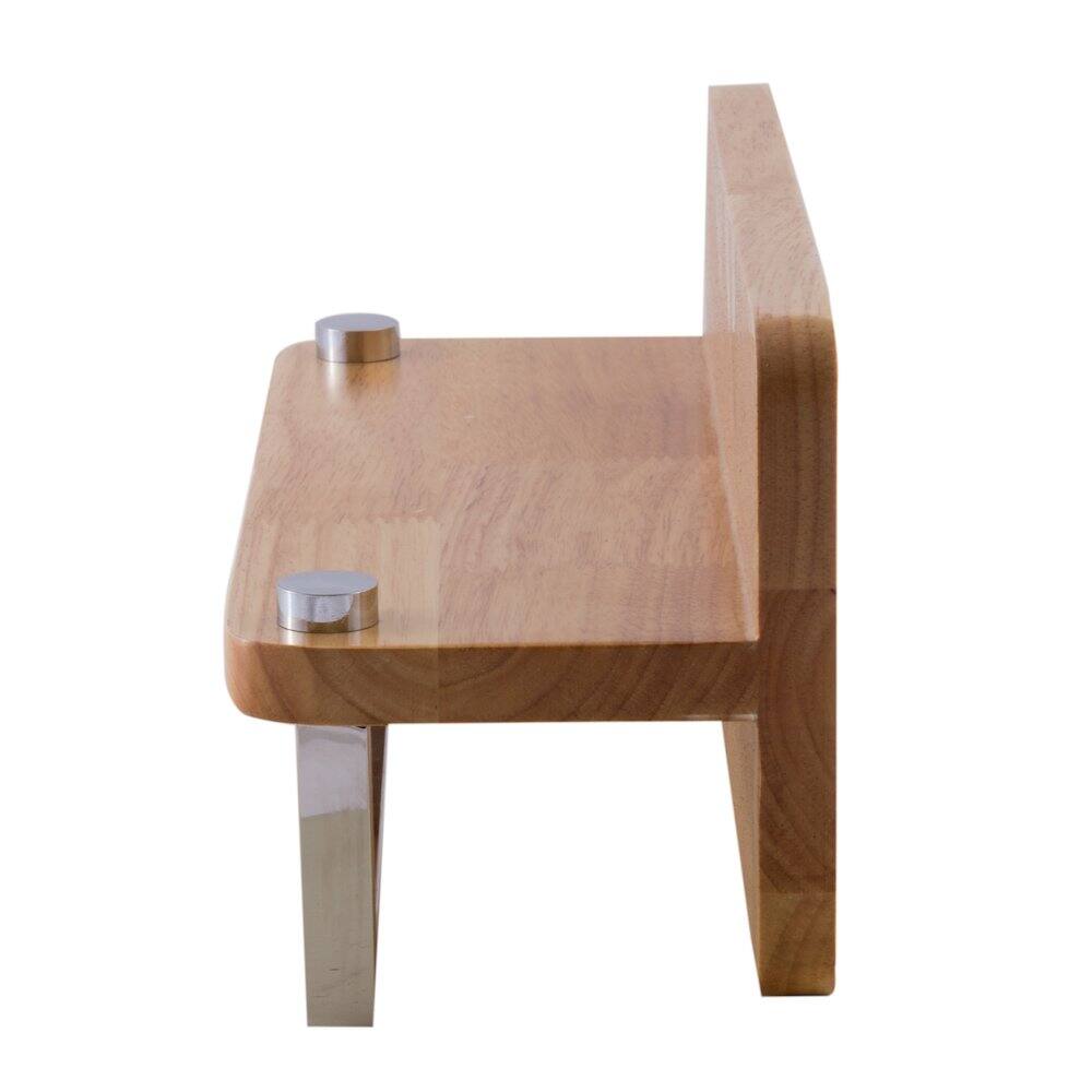 Alt View 1. Alfi - 12" Small Wooden Shelf with Chrome Towel Bar Bathroom Accessory - Brown.