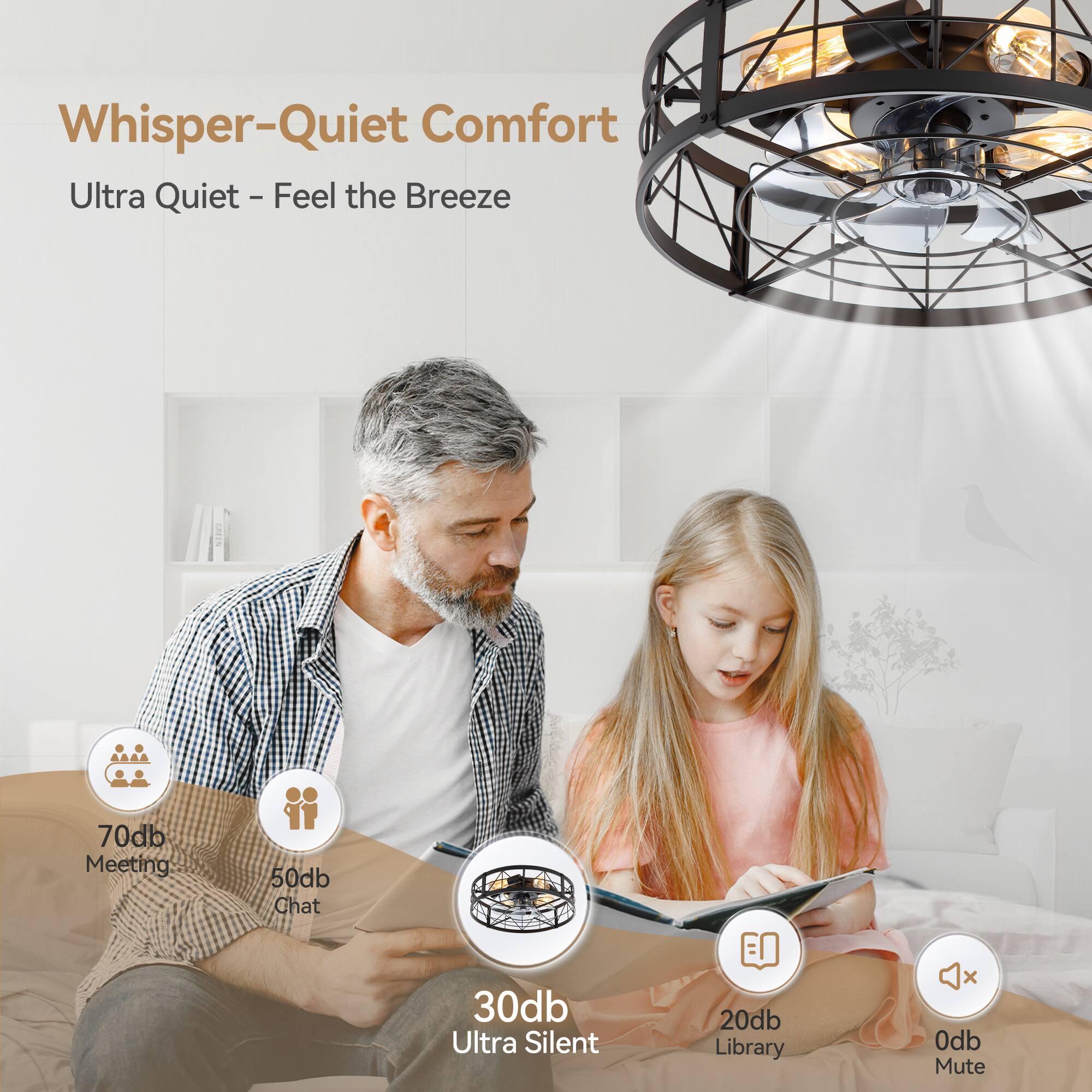 Whisper-Quiet Comfort, Ultra Quiet - Feel the Breeze

70db Meeting
50db Chat
30db Ultra Silent
20db Library
0db Mute