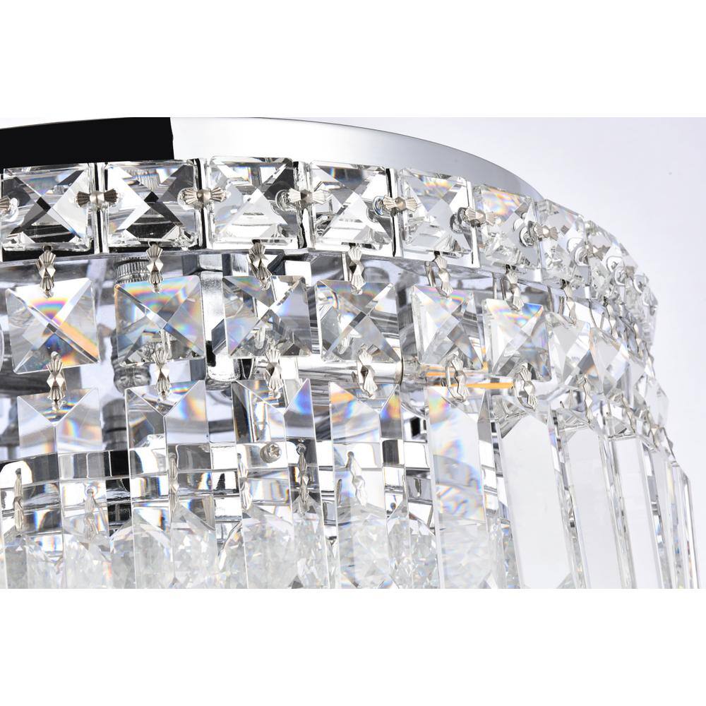 Alt View 4. Elegant Lighting - Maxime 4 light Chrome Flush Mount Clear Royal Cut Crystal - Chrome.