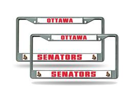 Rico Industries - Ottawa Senators NHL (Set of 2) Chrome Metal License Plate Frames - Multi
