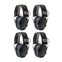 Walkers - Walker's Razor Slim Electronic Shooting Muffs 4-Pack, America Patch - Black