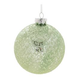 BreeBe - Beaded Glass Ball Ornament (Set of 6) - Green, Silver