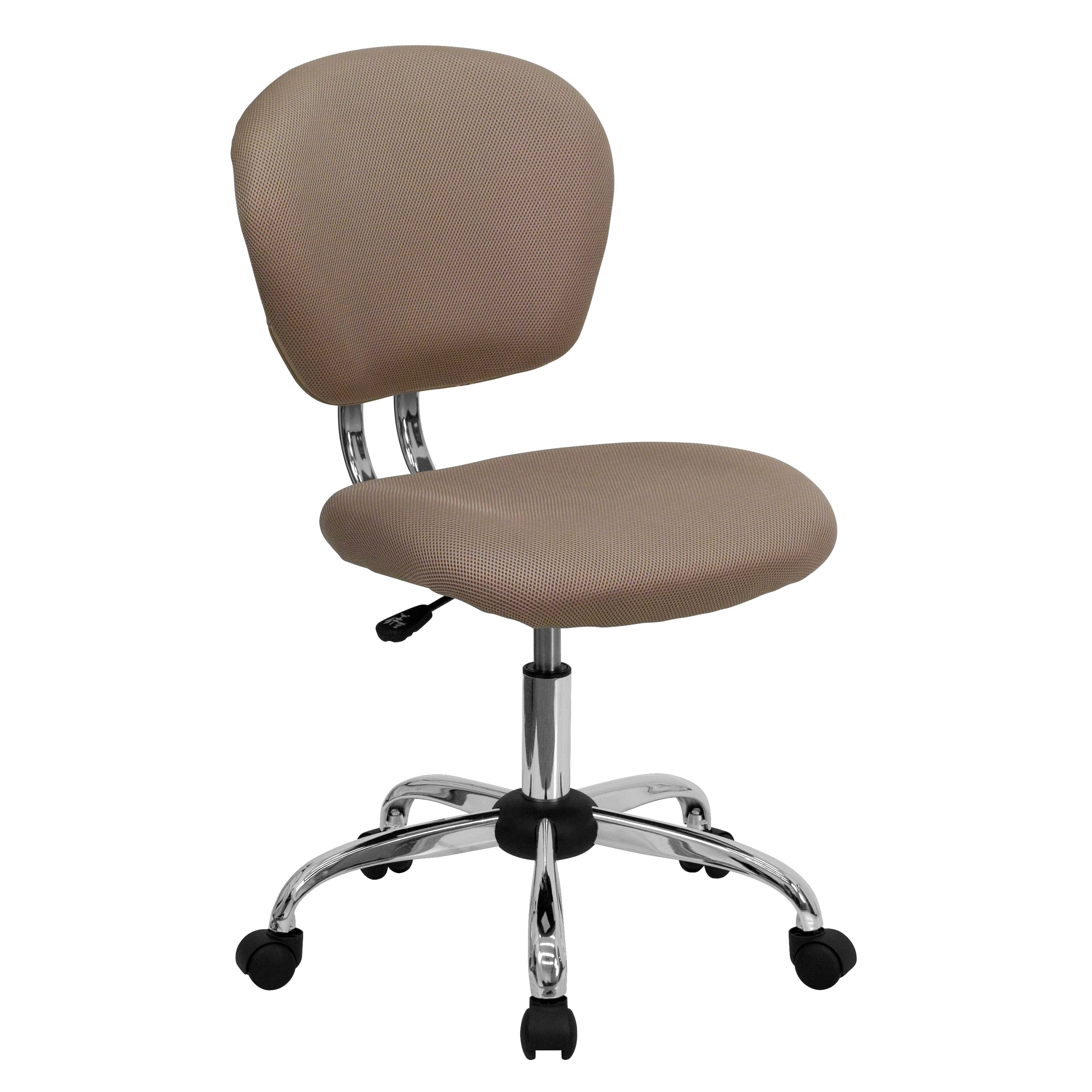 Emma + Oliver - Mid-Back Mesh Padded Swivel Task Office Chair with Chrome Base - Coffee Brown