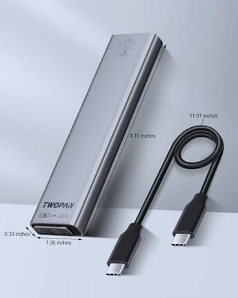 TWOPAN Tool Free M.2 NVMe SSD Enclosure, Supports M Key/(B+M) Key TWOPAN Tool Free M.2 NVMe SSD Enclosure, Supports M Key/(B+M) Key