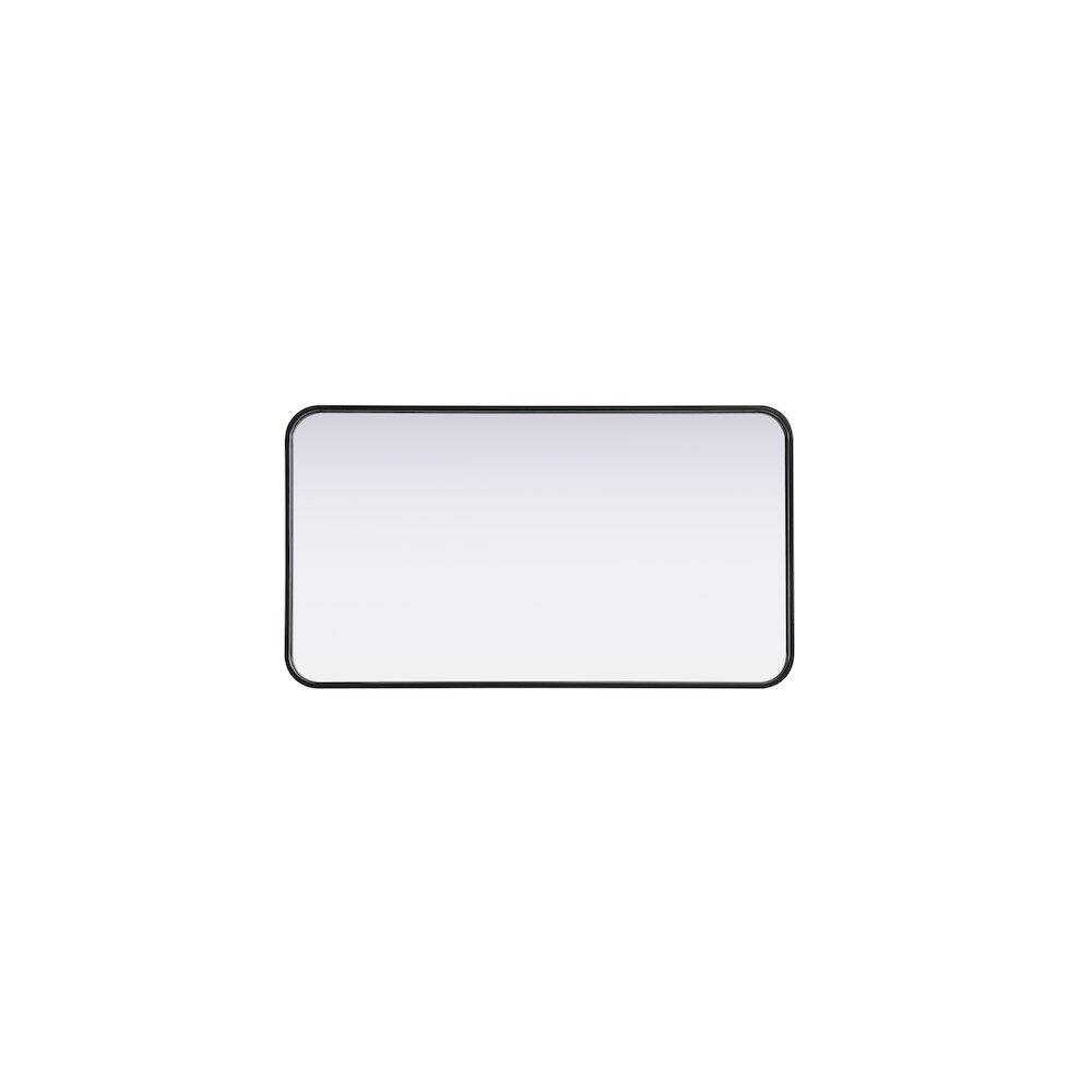 Alt View 4. Elegant Decor - Contour Metal Rectangle Mirror 20x36 in Black - Black.