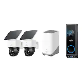 eufy - Video Doorbell E340 & SoloCam S340 2-cam Kit, Dual Cameras, 2K Full HD, Solar Security Wireless Outdoor Cameras - black+white