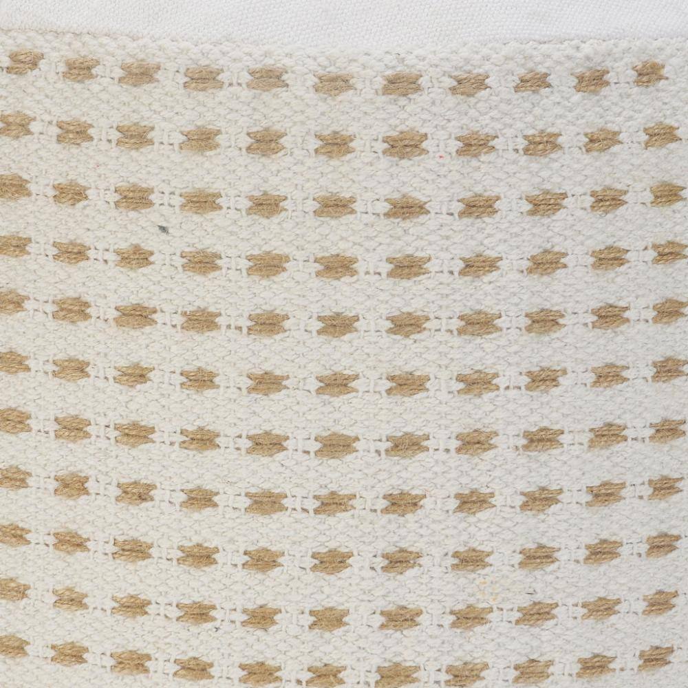 Alt View 1. Hivvago - Hivvago 18 Inch Jute Blend Round Geometric Pouf Ottoman - White.