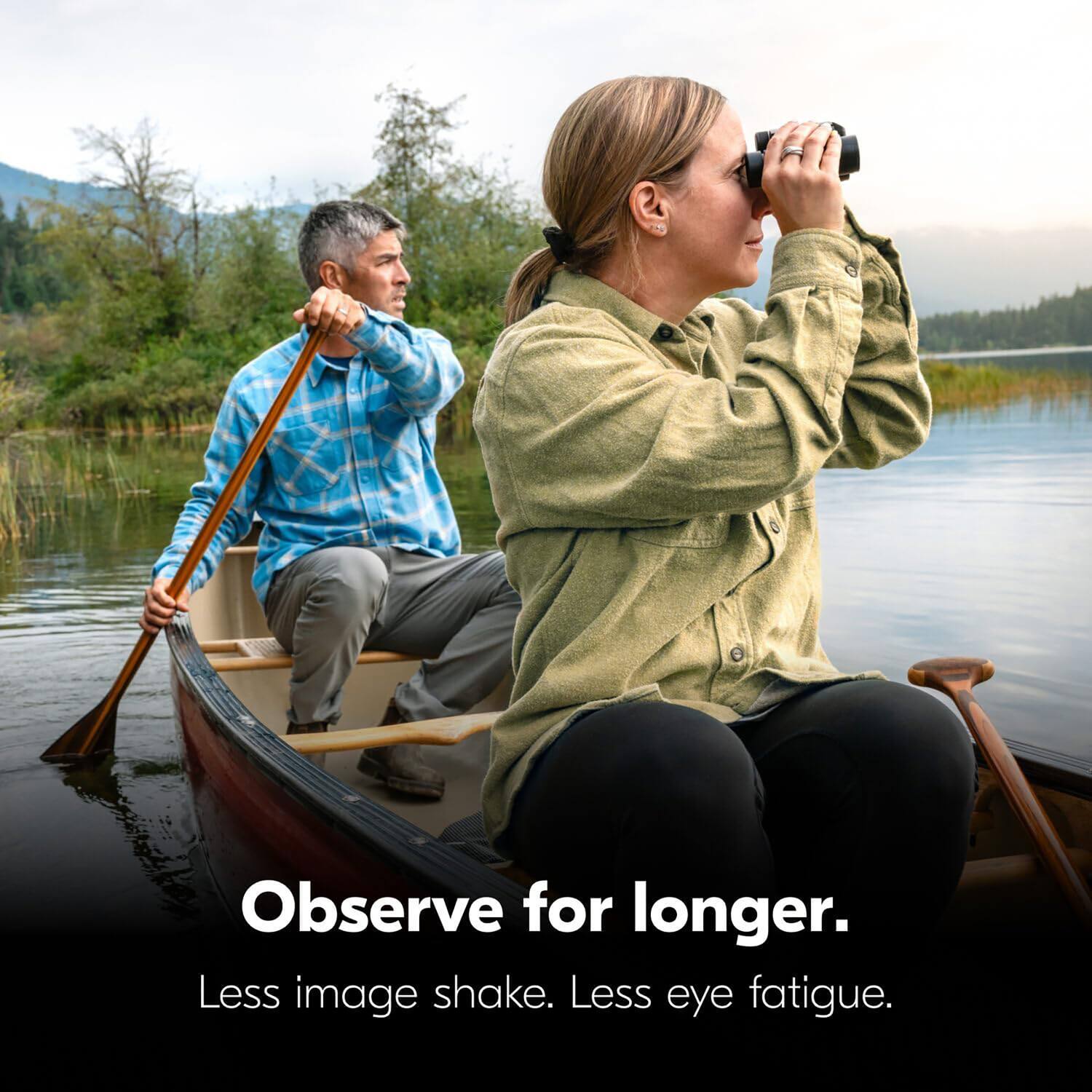 Observe for longer.  
Less image shake.  
Less eye fatigue.