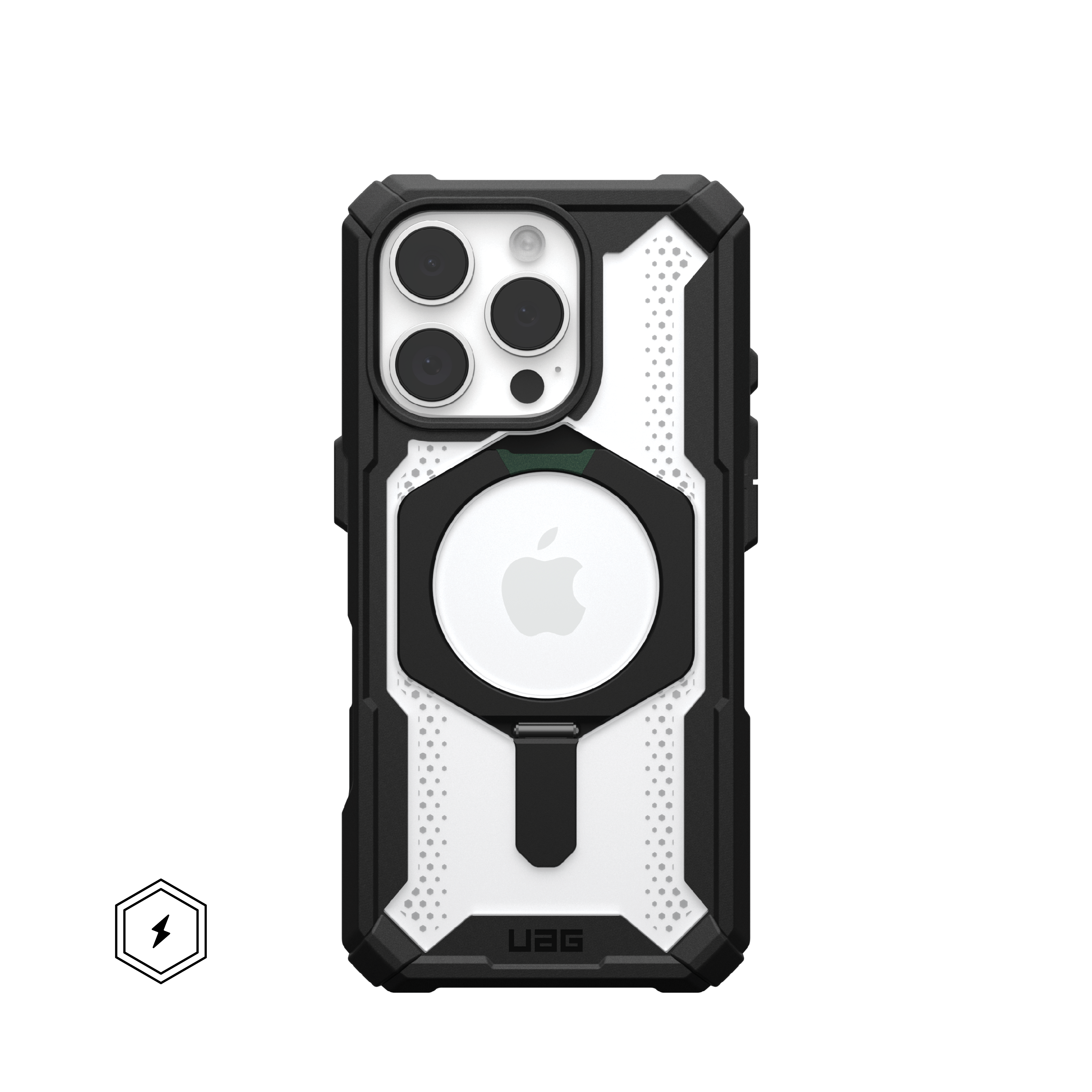 Front. UAG - Plasma XTE Series Case with Magsafe for Apple iPhone 16 Pro - Black/Clear.
