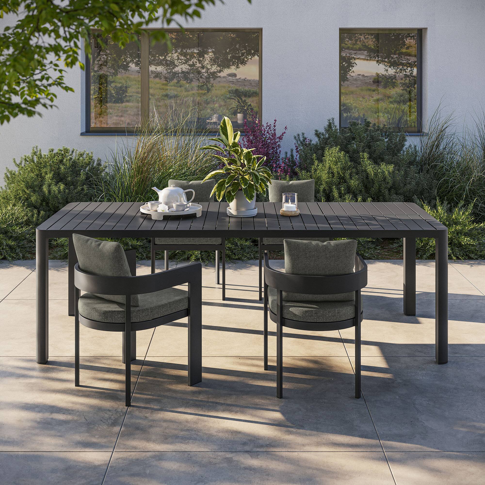 Front. Modway - Tahoe Outdoor Patio Aluminum Extendable Dining Table by Modway - Gray.