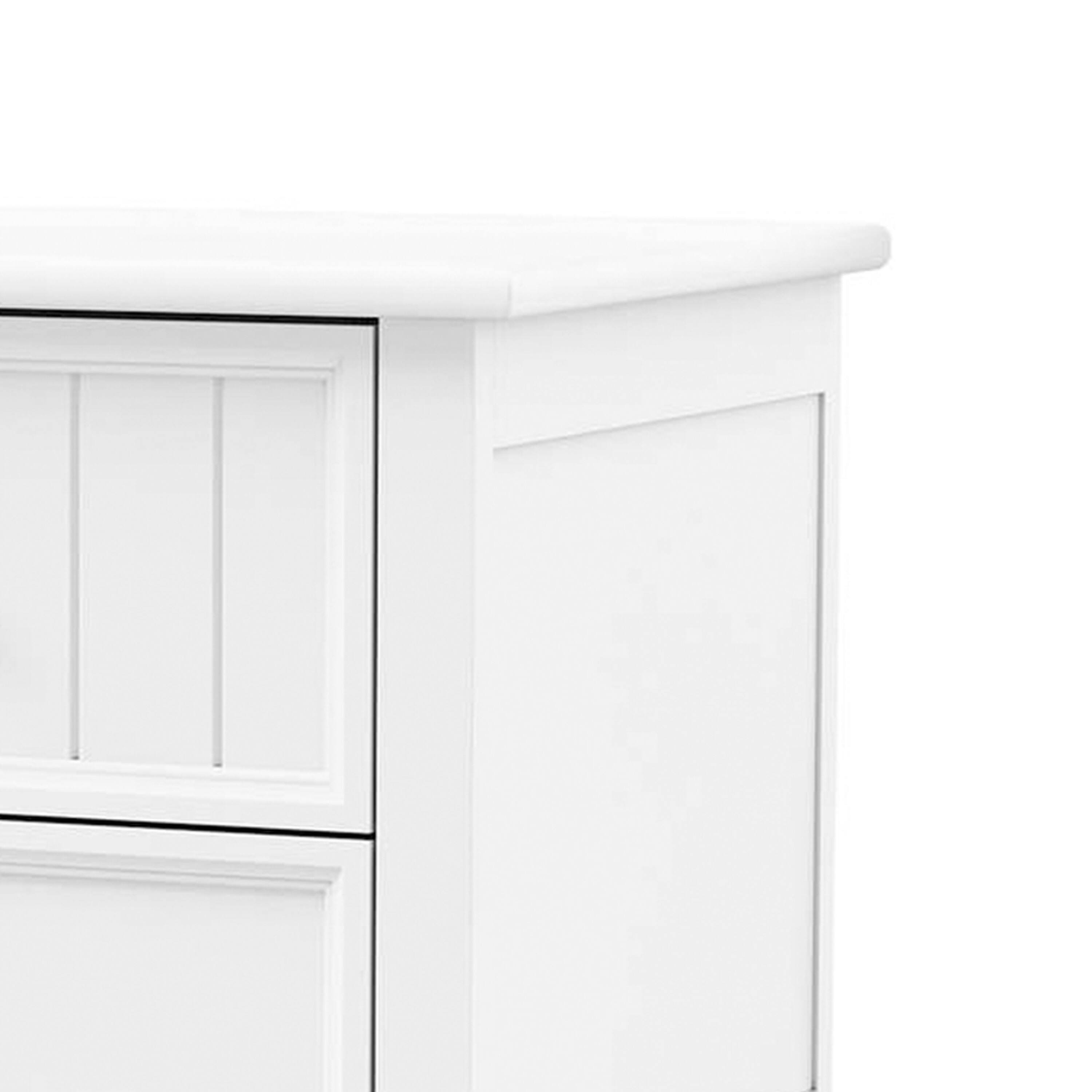 Alt View 2. Manhattan Lane - Toli Nightstand 2 Drawers w Round Knobs,, 24 Inch - White.