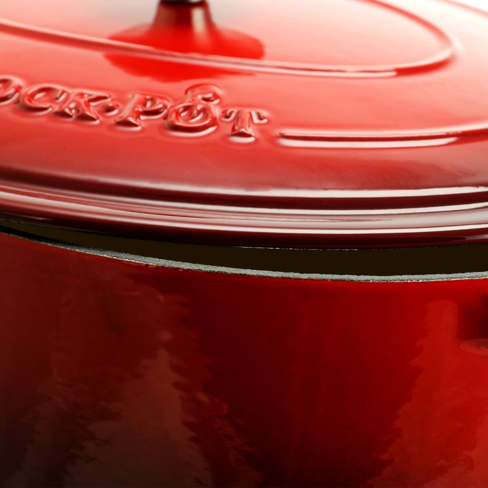 Alt View 2. Crockpot - Crock Pot Artisan 7 Quart Oval Enameled Cast Iron Dutch Oven in Scarlet Red - Red.