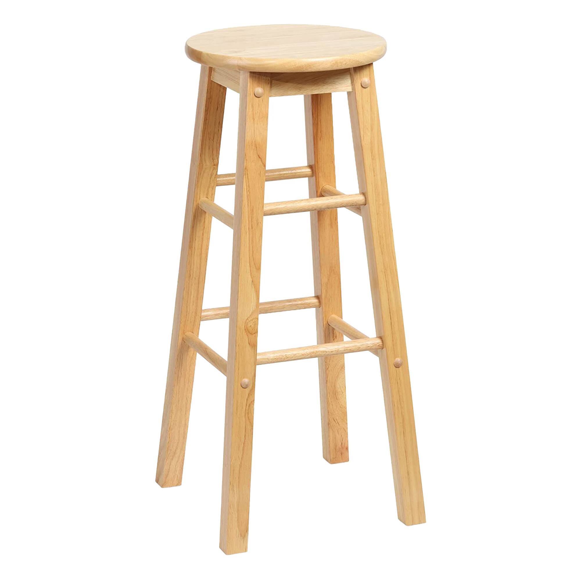 Alt View 10. PJ Wood - PJ Wood Classic Round Seat 29" Tall Kitchen Counter Stools, Natural (Set of 10) - Natural/Brown.