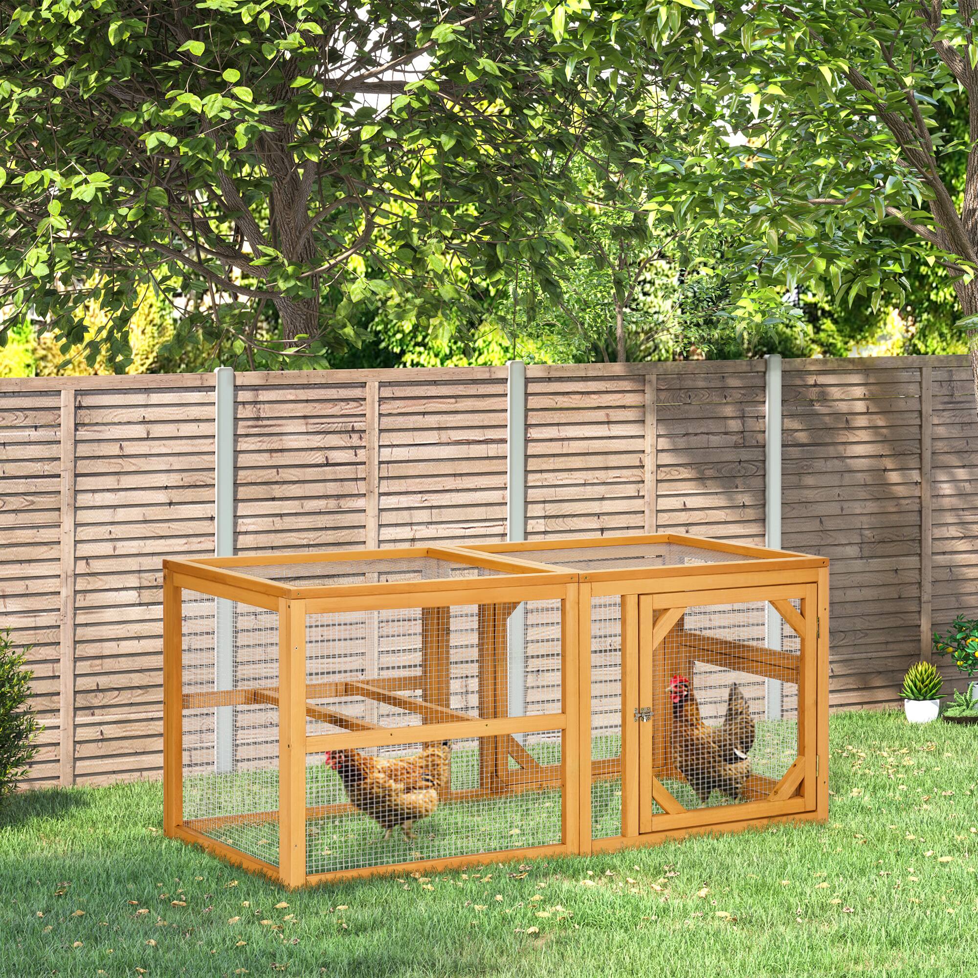 Angle. Pawhut - 55" Add-on Expansion Mini Chicken Coop Chicken House Hen House.