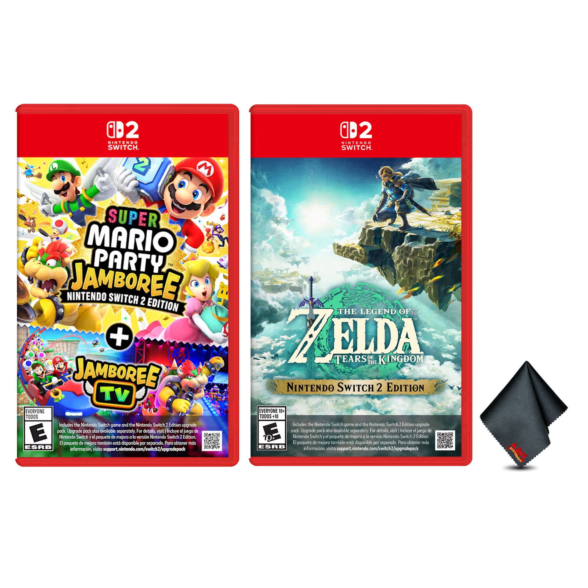 02 Nintendo Switch
2 Nintendo Switch Super Mario Party Jamboree Nintendo Switch 2 Edition + Jamboree TV
Includes the Nintendo Switch and the Nintendo Switch 2 Edition upgrade pack
Charger de jeu Nintendo Switch 1 disponible séparément (détails inclus)
Nintendo Switch 1 pochette de jeu disponible séparément (détails inclus)
Notiole Sauh 1 disponible séparément (détails inclus)
Pour obtenir des informations ESRB, visitez support.nintendo.com/fr/switch2/apgradeperk
02 Nintendo Switch
The Legend of Zelda: Tears of the Kingdom Nintendo Switch 2 Edition
Includes the Nintendo Switch and the Nintendo Switch 2 Edition upgrade pack
Upgrade pack disponible séparément (détails inclus)
Nintendo Switch 1 disponible séparément (détails inclus)
Pour obtenir des informations ESRB, visitez support.nintendo.com/fr/switch2/upgradeperk - E10+ (Everyone 10+)