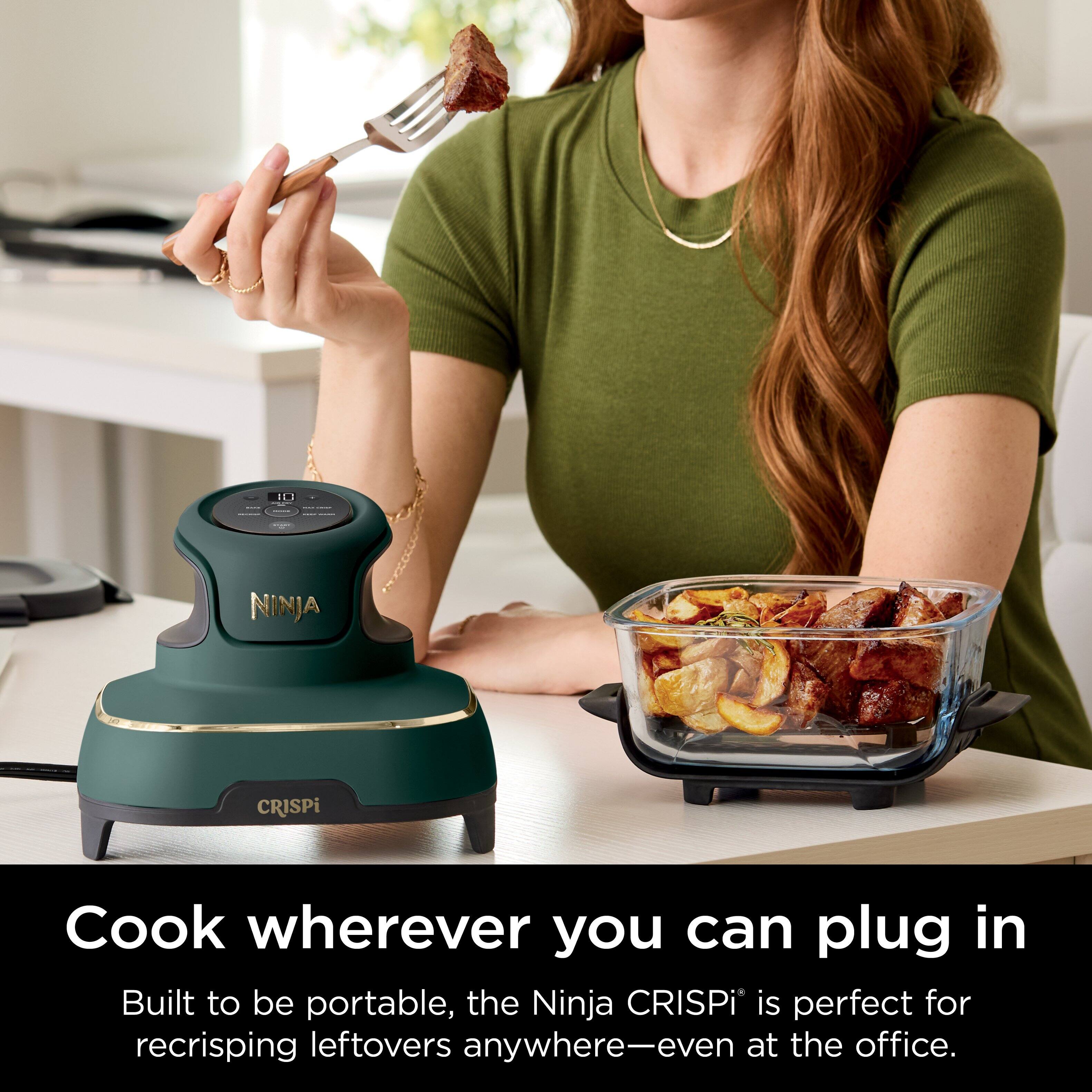 Cook wherever you can plug in

Built to be portable, the Ninja CRISPi is perfect for recrisping leftovers anywhere—even at the office.