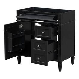 Loheer - 30 inch bathroom vanity without top, Bathroom Storage Cabinet with Tip-out Drawer - Black
