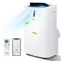 Costway 8800 BTU (14000 BTU ASHRAE) Portable Air Conditioner 4-in-1 Air Cooler w/ APP & WiFi Smart Control - White - Front_Zoom