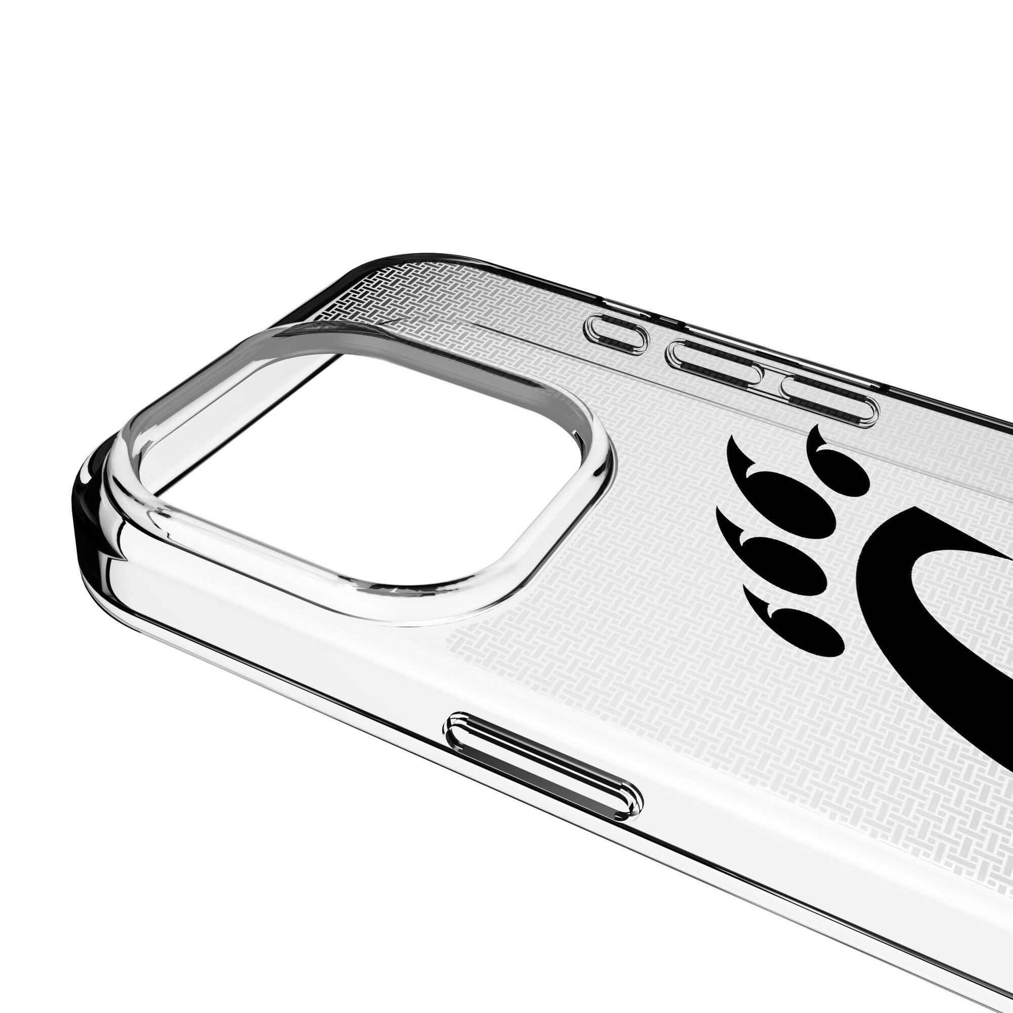 Alt View 2. Keyscaper - Cincinnati Bearcats Linen Logo iPhone Clear Case - 13 Pro - Multicolor.