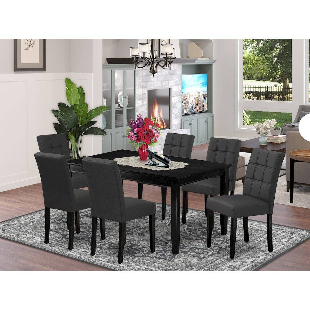Alt View 7. East West Furniture - 7 Piece Dining Table Set - Black.