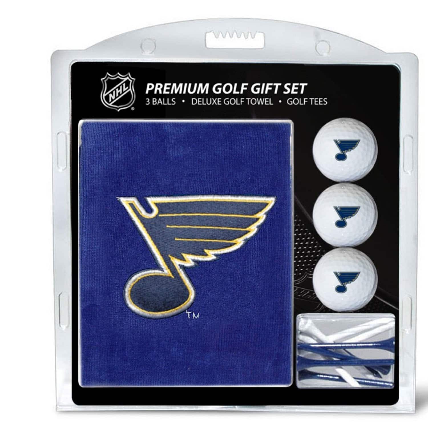 NHL PREMIUM GOLF GIFT SET  
3 BALLS • DELUXE GOLF TOWEL • GOLF TEES