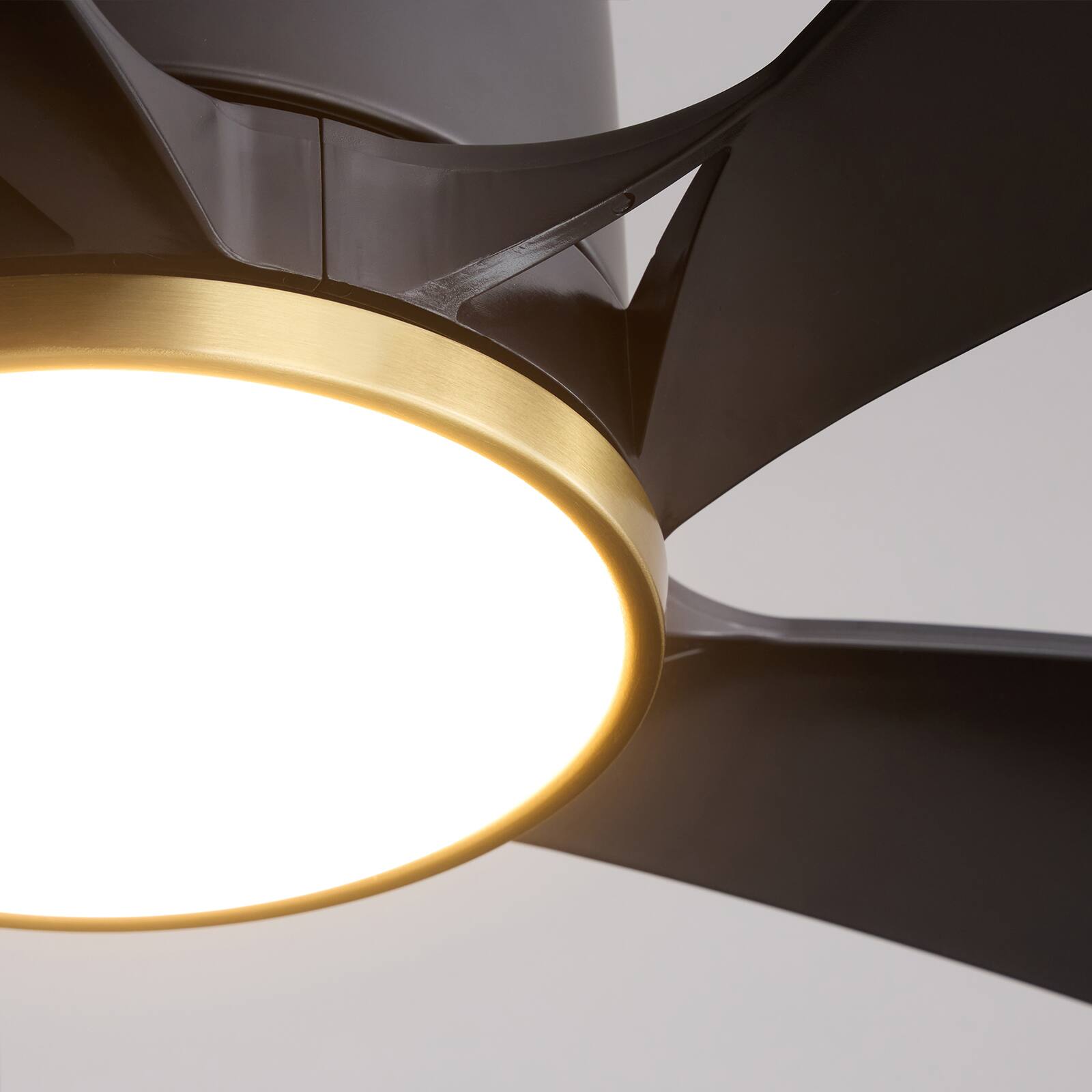 Alt View 9. Siljoy - 52" Modern Indoor Ceiling Fan with LED Light, 5 Reversible Blades, 6-Speed DC Motor, Remote Control and Timer Function - Matte Black.