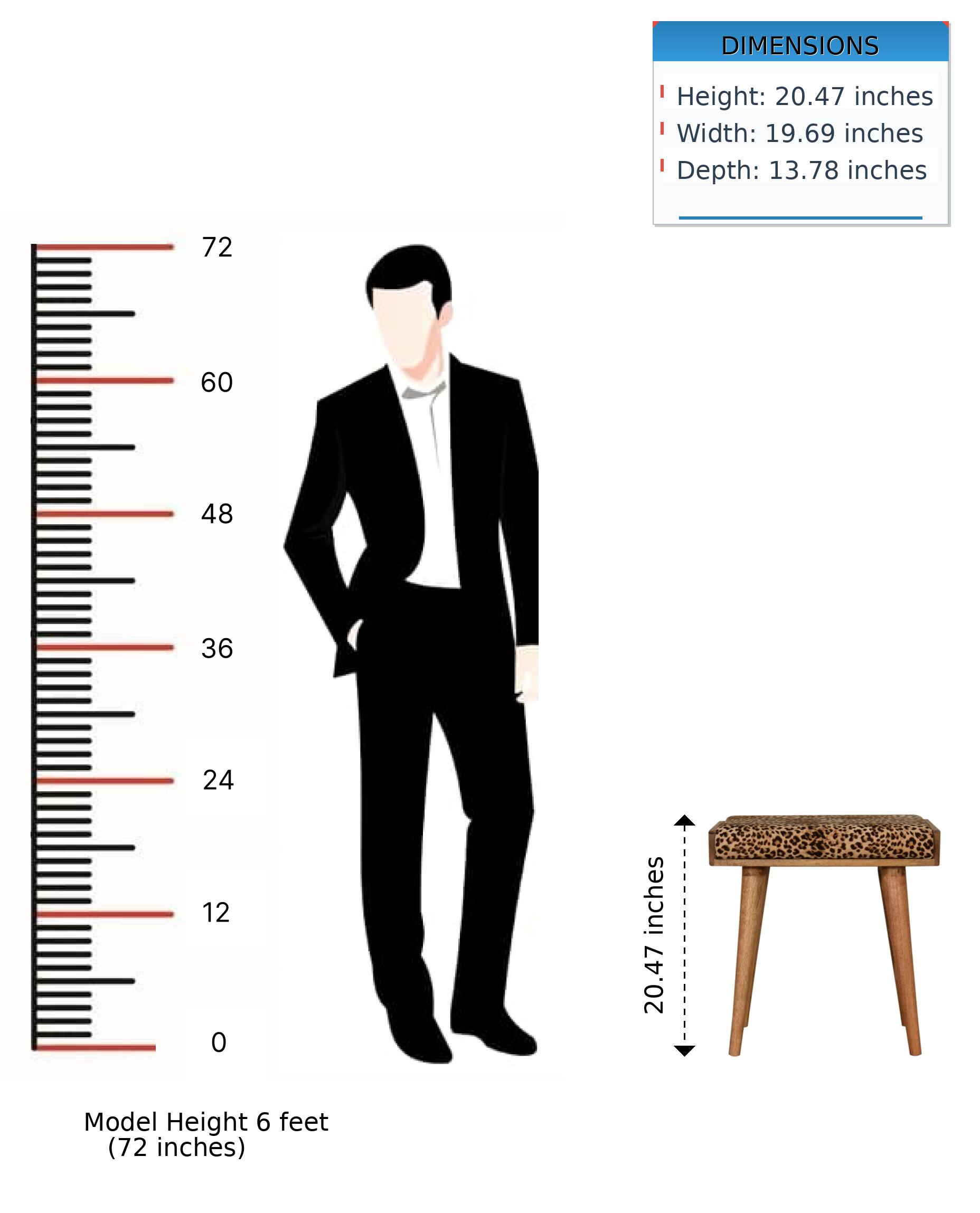 DIMENSIONS  
Height: 20.47 inches  
Width: 19.69 inches  
Depth: 13.78 inches  

Model Height 6 feet (72 inches)